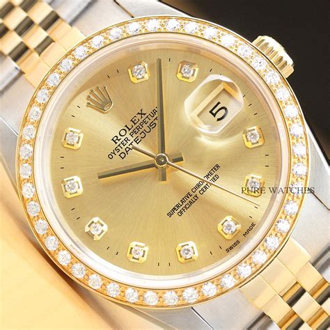 mens 18k rolex datejust w diamond bezel bracelet|Rolex Datejust 41mm diamond bezel.